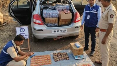 Gutkha worth ₹2.5 lakh seized from Swift car.