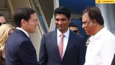 Maharashtra Minister Adv. Ashish Shelar welcomed US Secretary of State Marco Rubio upon his arrival at the Mumbai airport.