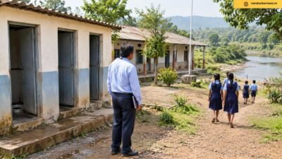 ashram-school-students-go-to-river-for-bath